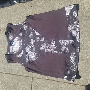 PRABAL GURUNG for Target grey black floral tank top blouse shirt medium
